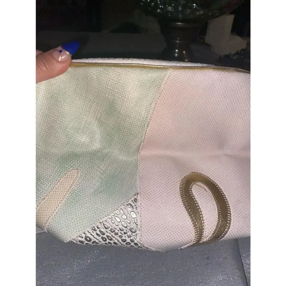 Women's Nas Bag White and Gold and pink Handbag